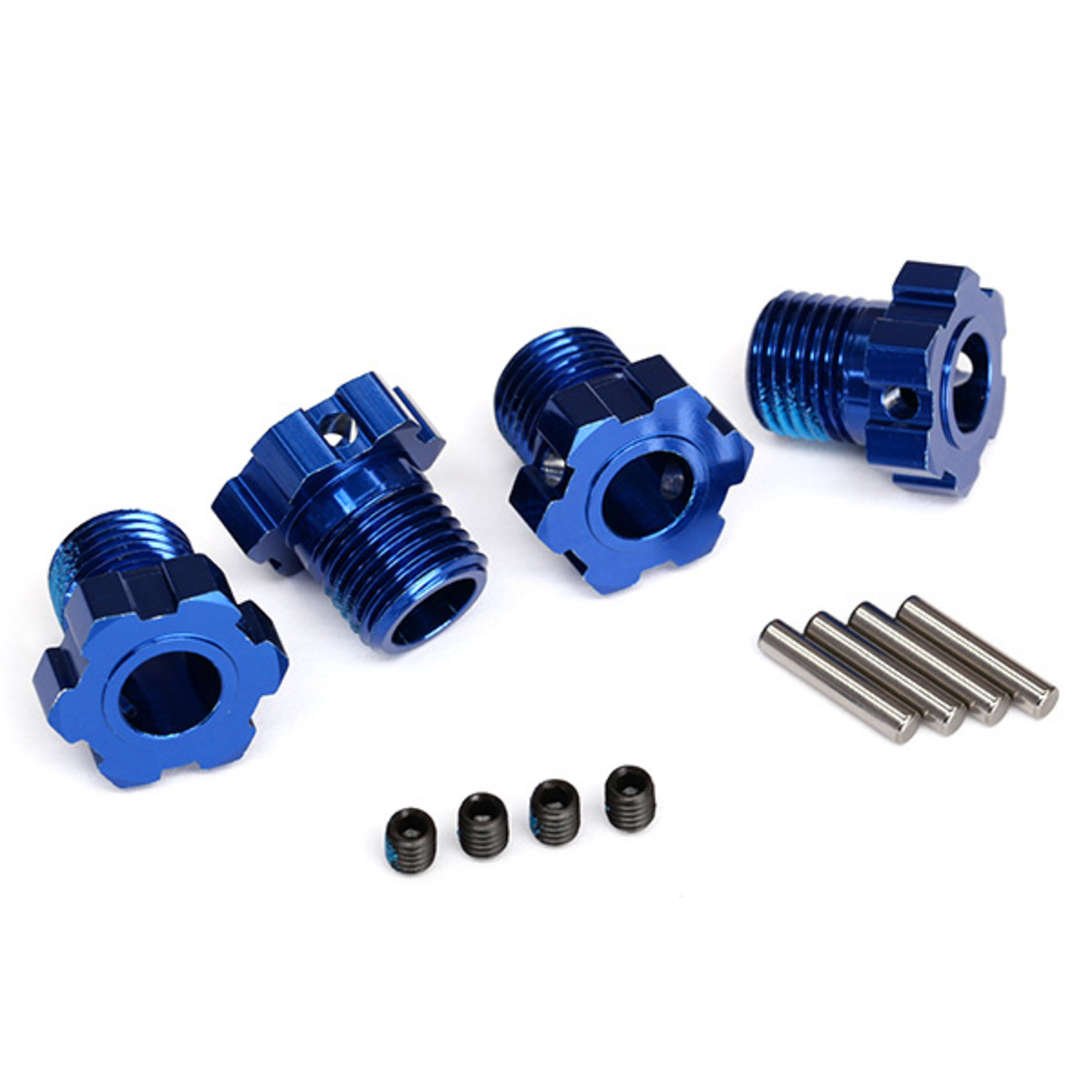 Traxxas 8654 - Wheel hubs, splined, 17mm (blue-anodized) (