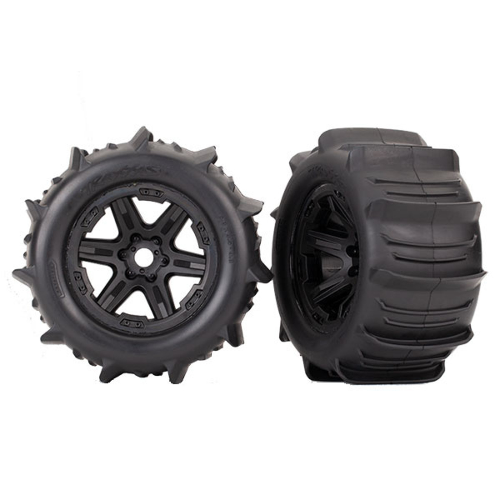 Traxxas 8674 - Tires & wheels, assembled, glued (black 3.8