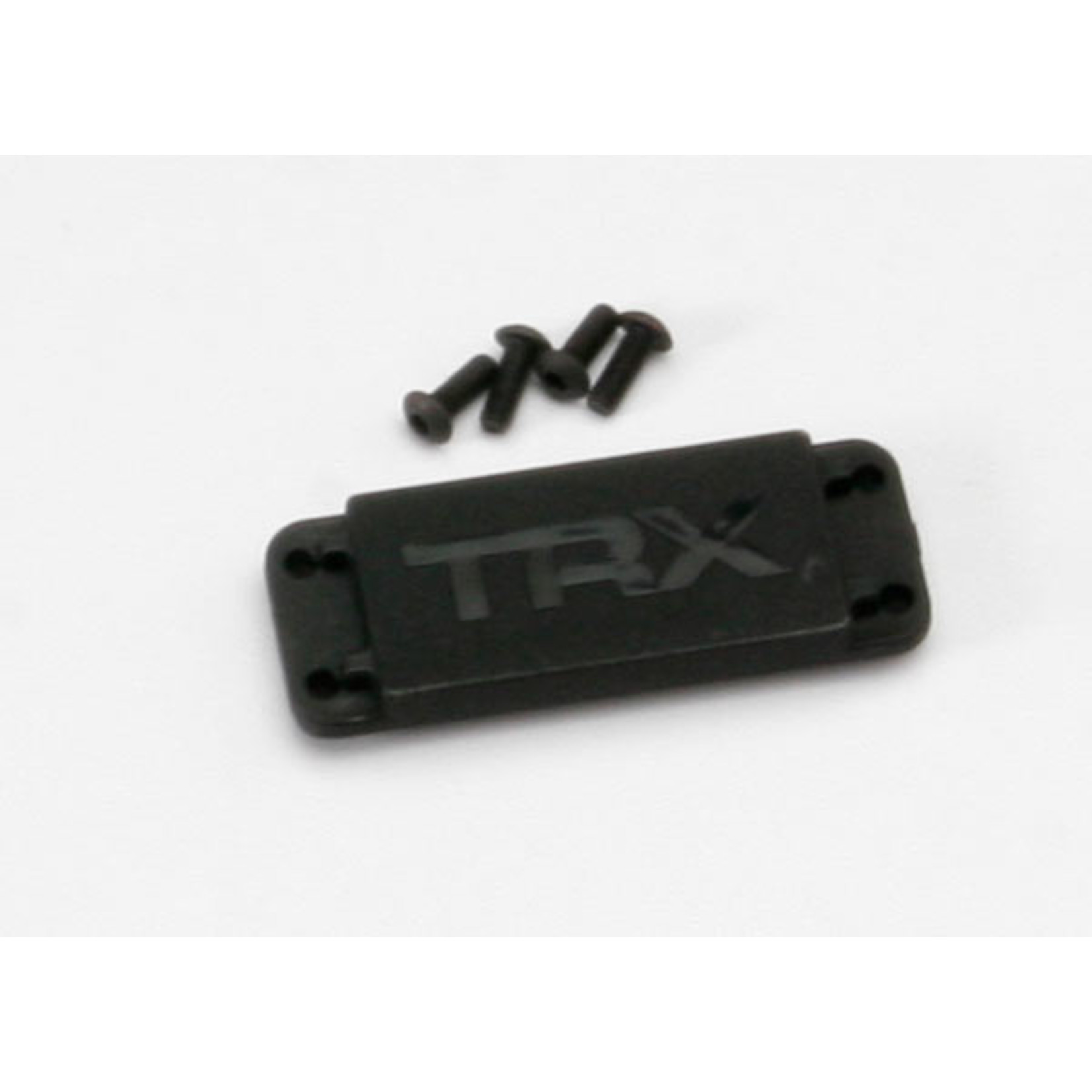 Traxxas 5326X - Cover plate, steering servo/ 3x8mm BCS (4)