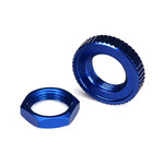 Traxxas 8345 - Servo saver nuts, aluminum, blue-anodized (