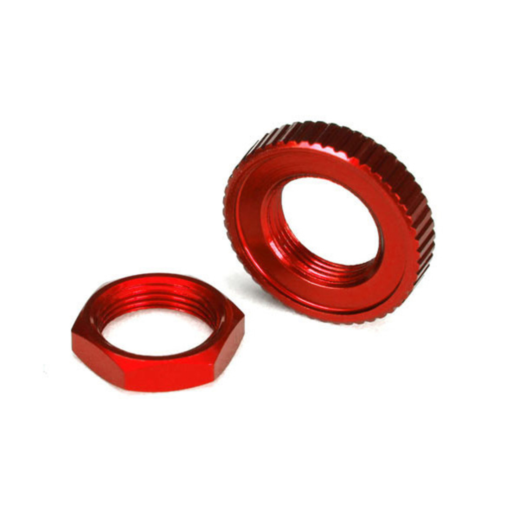 Traxxas 8345R - Servo saver nuts, aluminum, red-anodized (