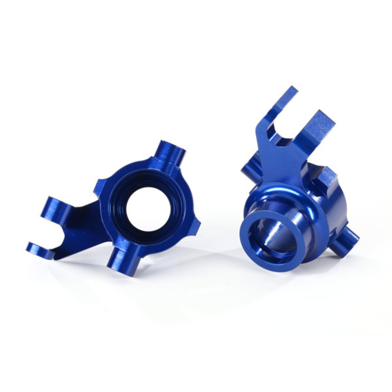 Traxxas 8937X - Steering blocks, 6061-T6 aluminum (blue-an
