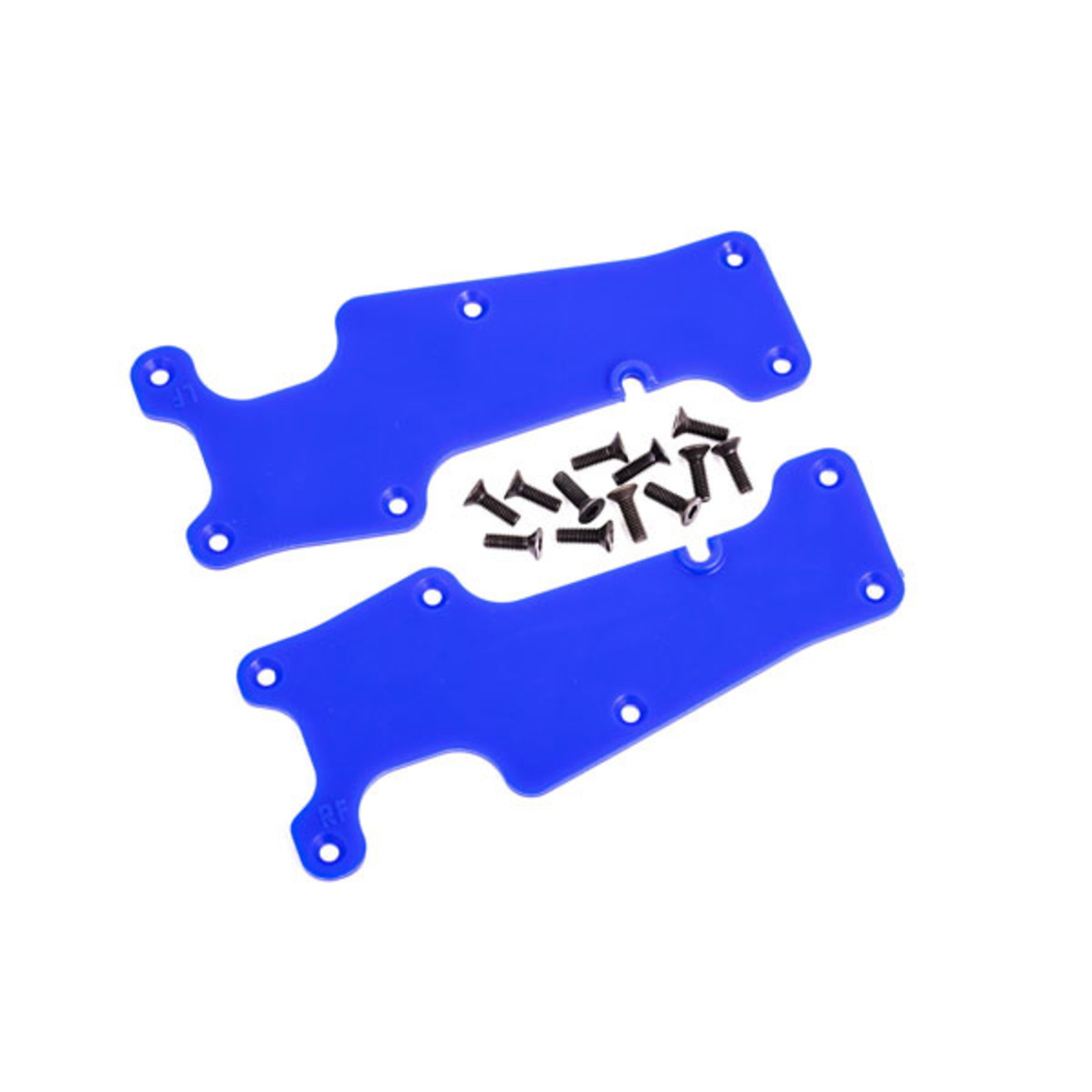 Traxxas 9633X - Suspension arm covers, blue, front (left a