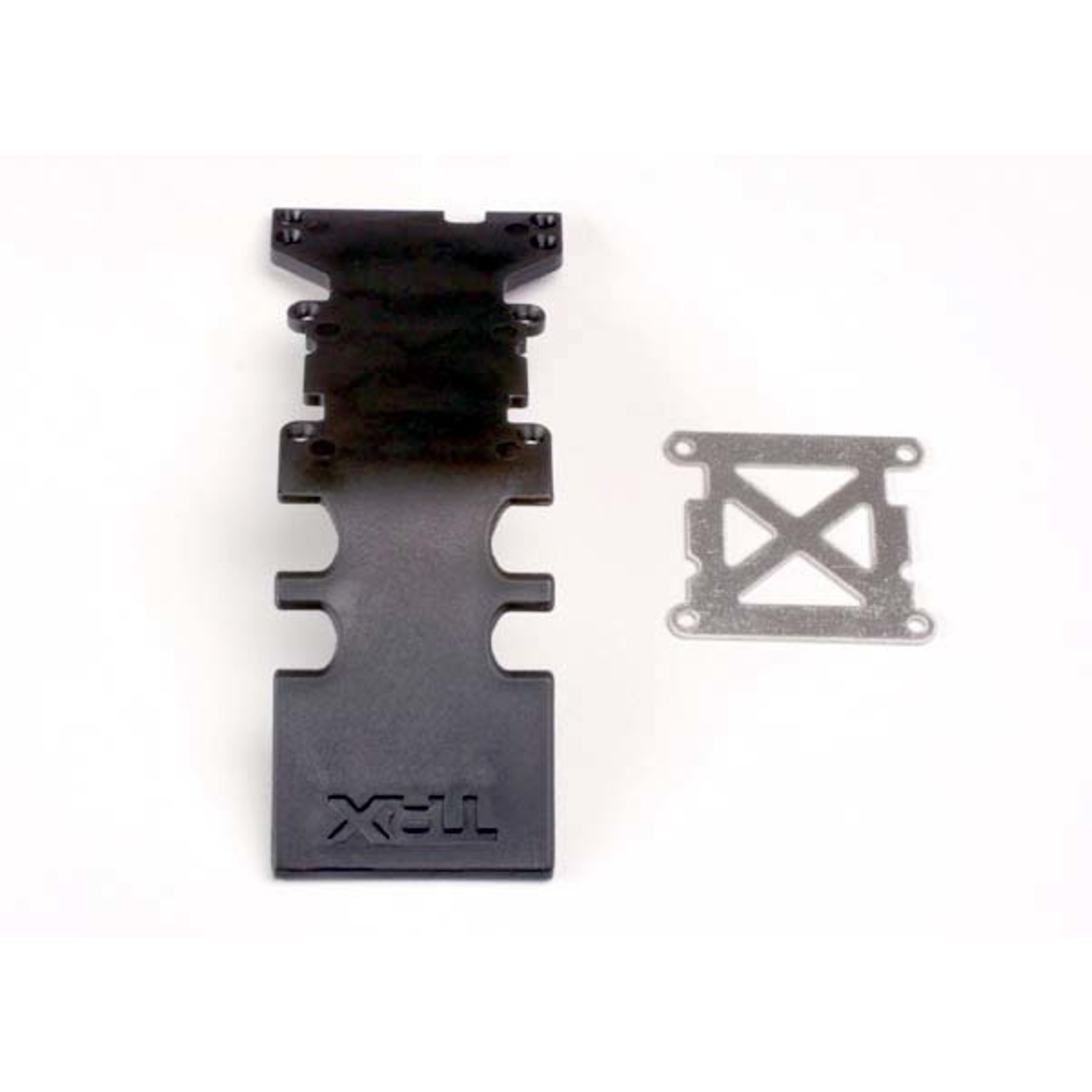Traxxas 4938 - Skidplate, rear plastic (black)/ stainless