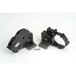 Traxxas 3691 - Gearbox halves (l&r) (black) w/ idler gear shaft