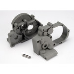 Traxxas 3691A - Gearbox halves (L&R) (grey) w/ idler gear