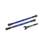 Traxxas 7897X - Toe links, front (TUBES blue-anodized, 7075-T6