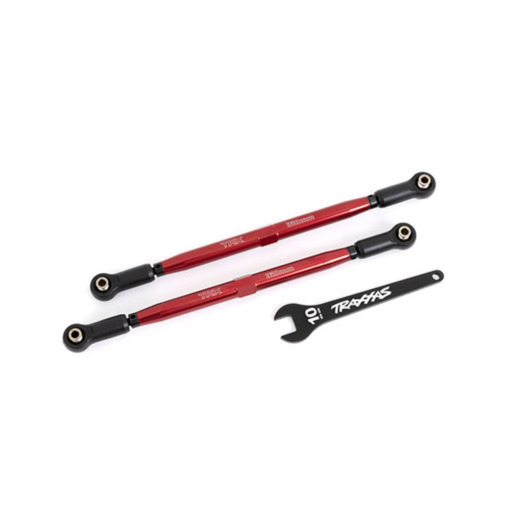 Traxxas 7897R - Toe links, front (TUBES red-anodized, 7075