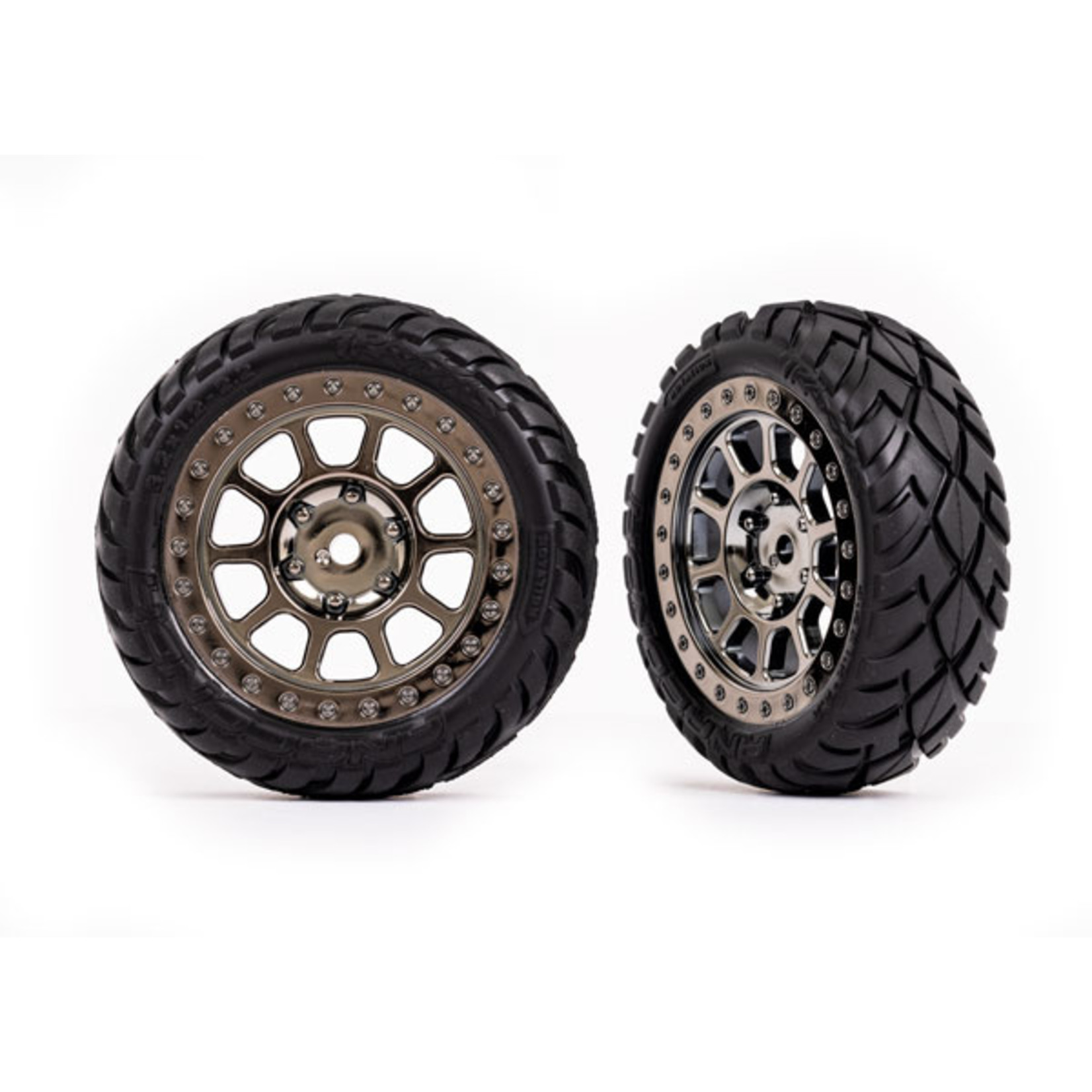 Traxxas 2479T - Tires & wheels, assembled (2.2' black chro