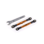 Traxxas 2445T - Toe links, front (TUBES orange-anodized, 7075-T