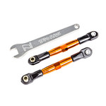 Traxxas 2444T - Camber links, front (TUBES orange-anodized, 707