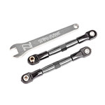 Traxxas 2444A - Camber links, front (TUBES charcoal gray-anodiz