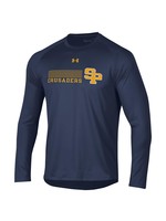 UA Tech Tee Lines Crusaders LS Navy SP