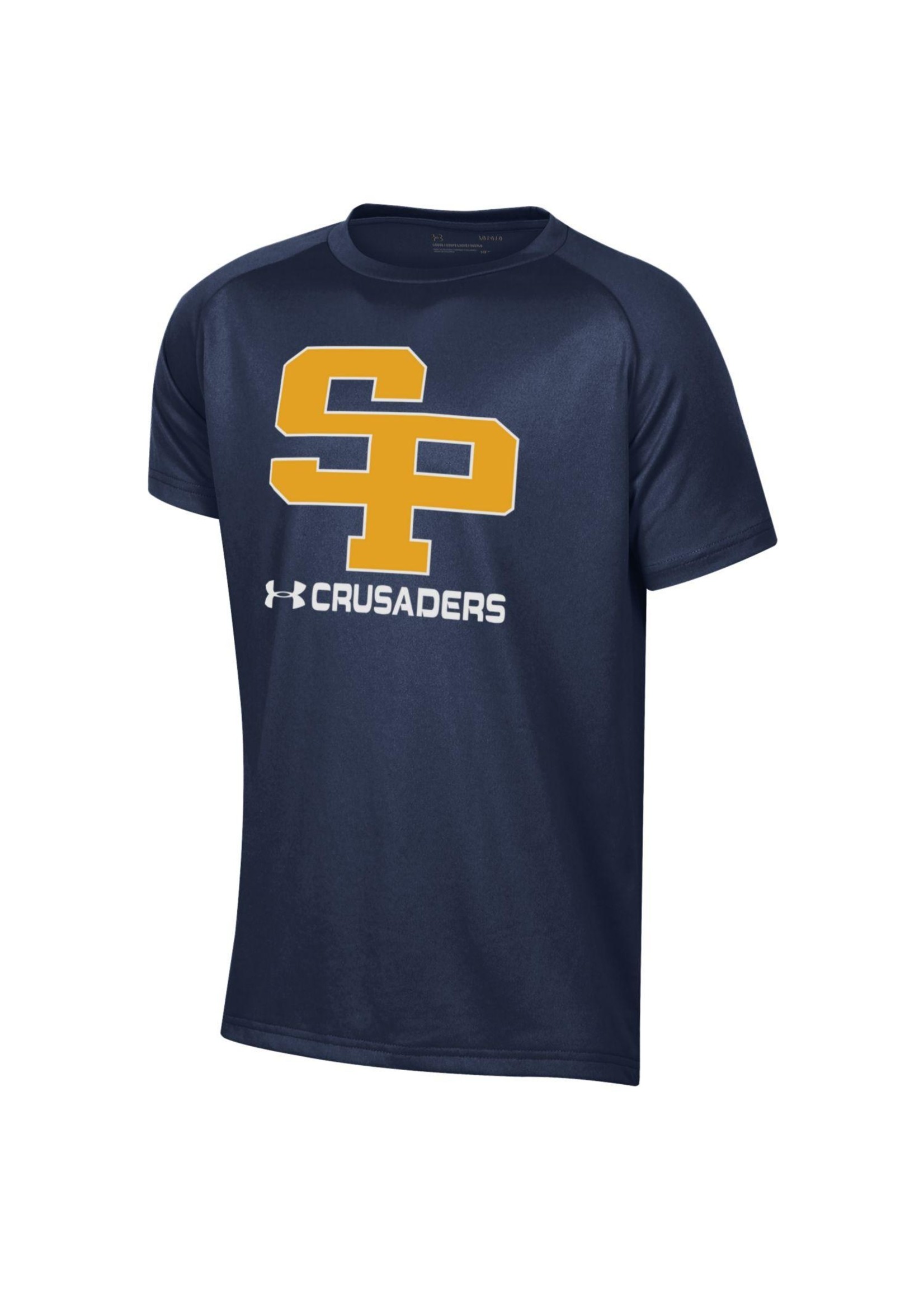 UA Tech Tee SS Large SP Crusaders Youth Navy SP