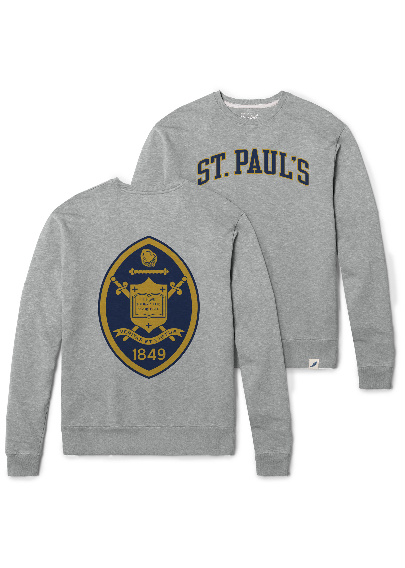 L2 Weathered Terry Crew Crest Adult Washed Grey SP