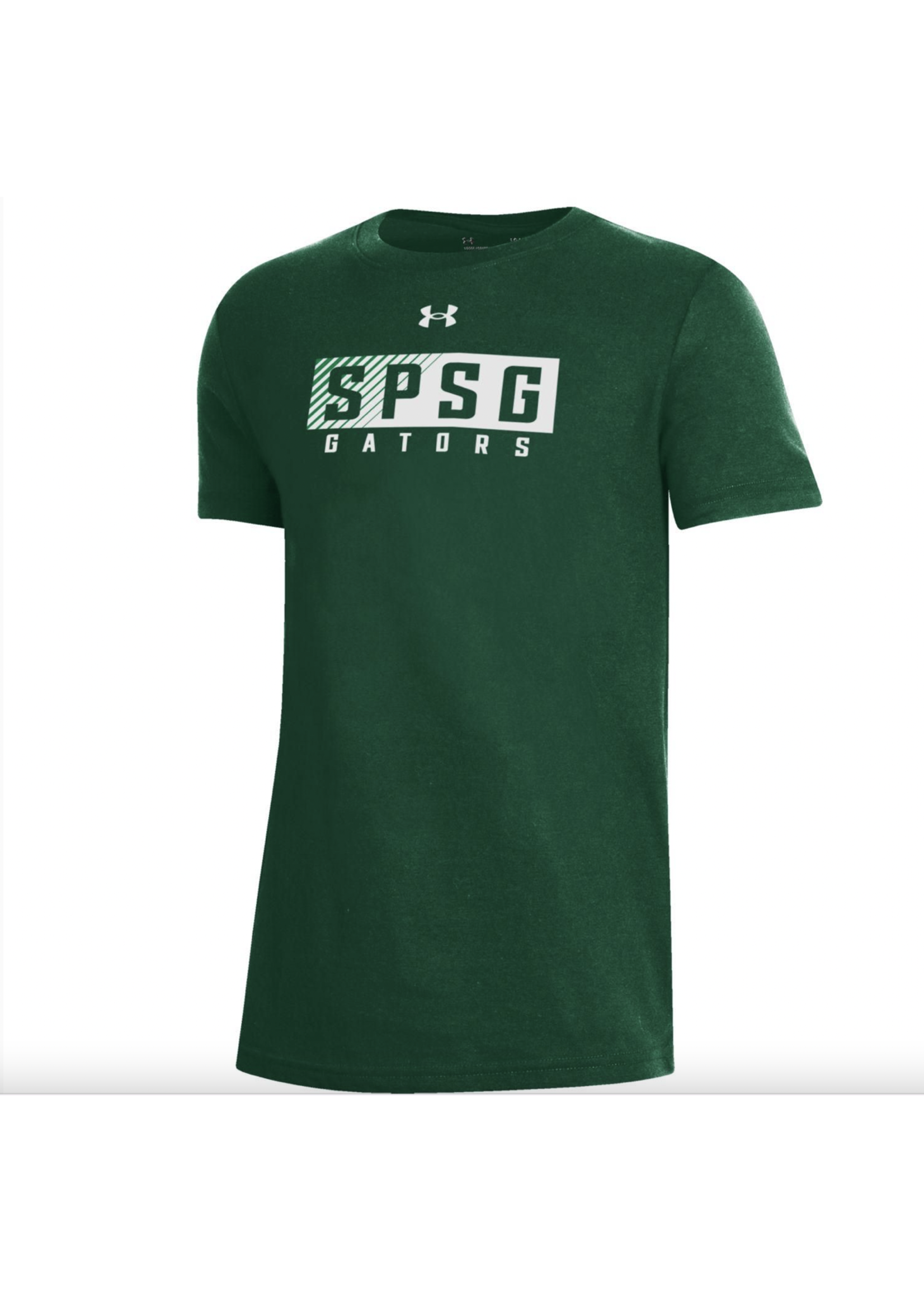 UA Performance Cotton SS Youth Forest Green SPSG