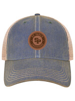 L2 Hat Old Favorite Trucker Leather Patch Blue SP