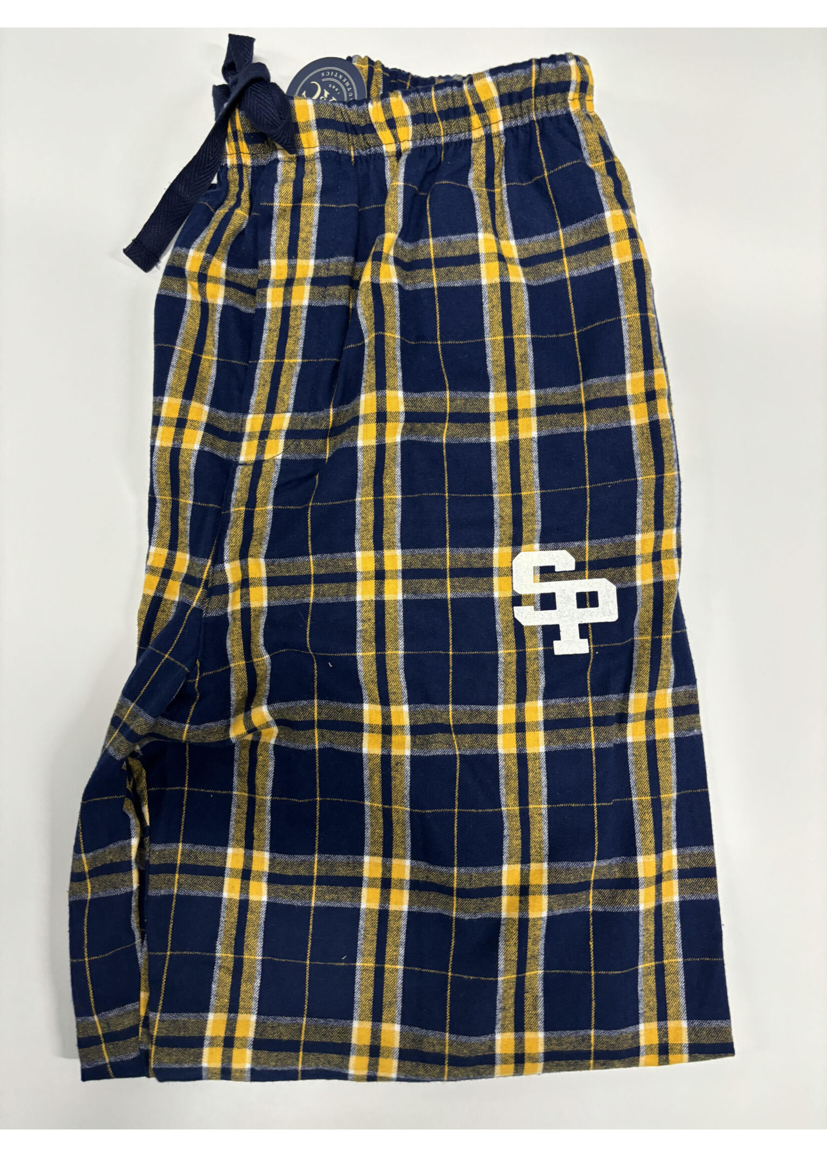 BC Pajama Flannel Pant Adult Navy/Gold Plaid SP