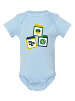 MDScreen Baby Blocks Onesie Infant Light Blue