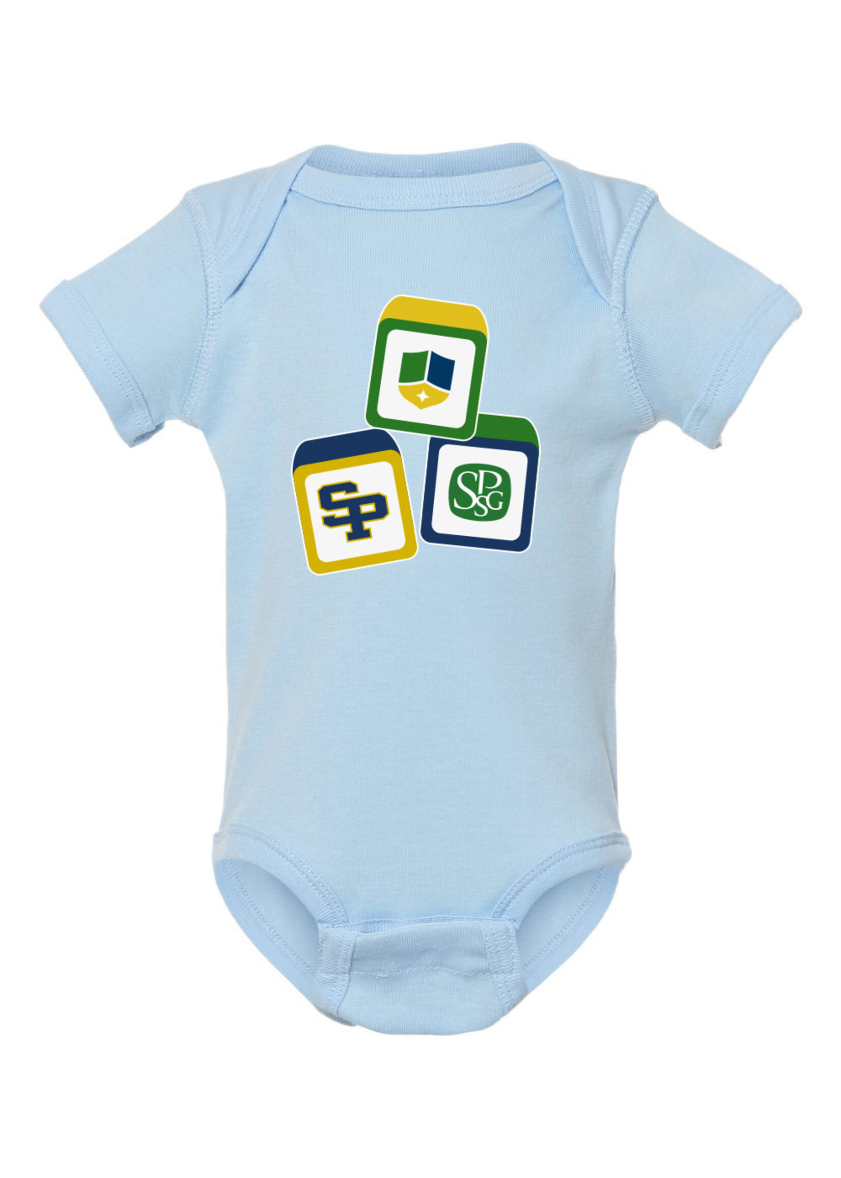 MDScreen Baby Blocks Onesie Infant Light Blue