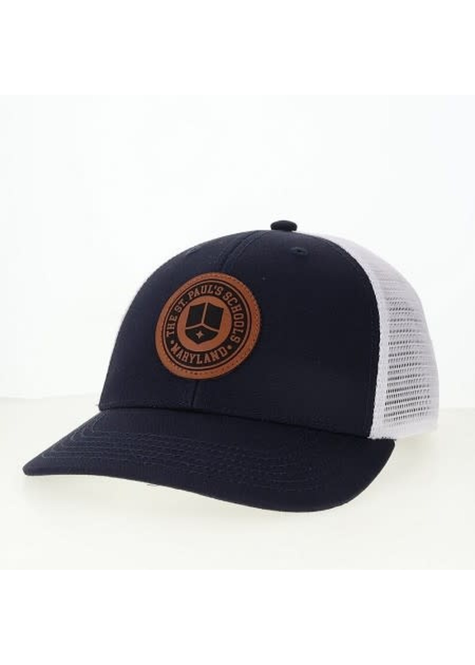 League L2 Hat Trucker Leather Patch Youth Navy/White TSPS
