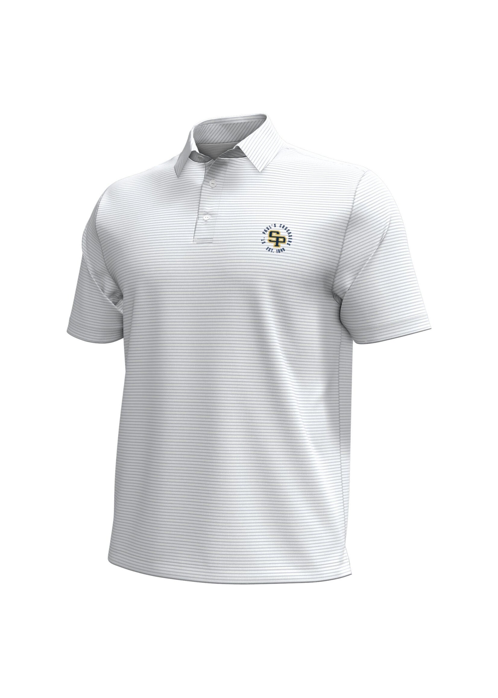 Under Armour UA Drive Polo Stripe Adult Grey White SP