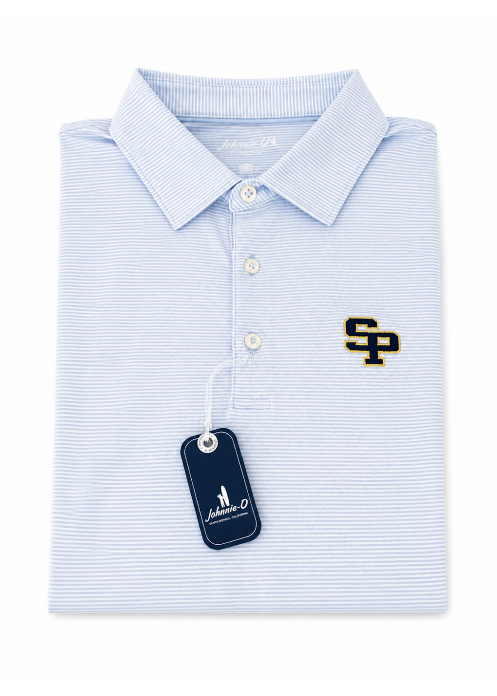 Johnnie-O Johnnie-O Perf Polo Lyndonn Stripe Adult Gulf Blue SP