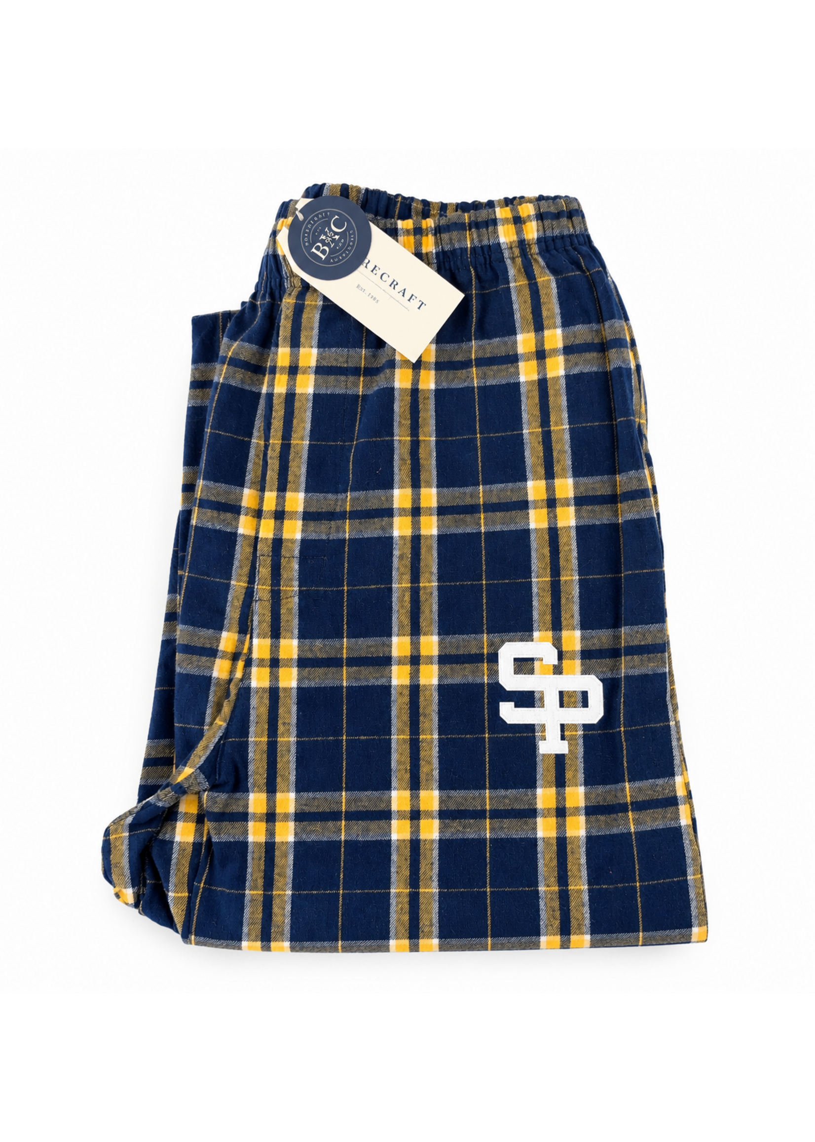 Boxer Craft BC Pajama Flannel Pant Youth Navy/Gold Plaid SP