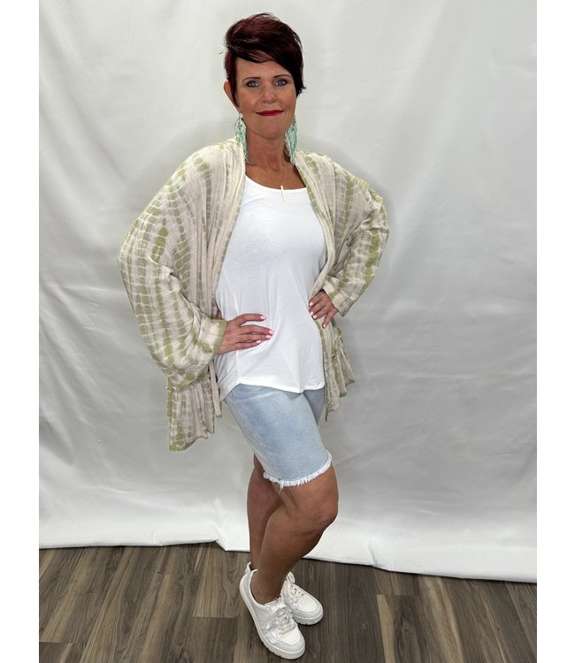 Open Front Ruffle Hem Kimono Cardigan Gypsy River Apparel