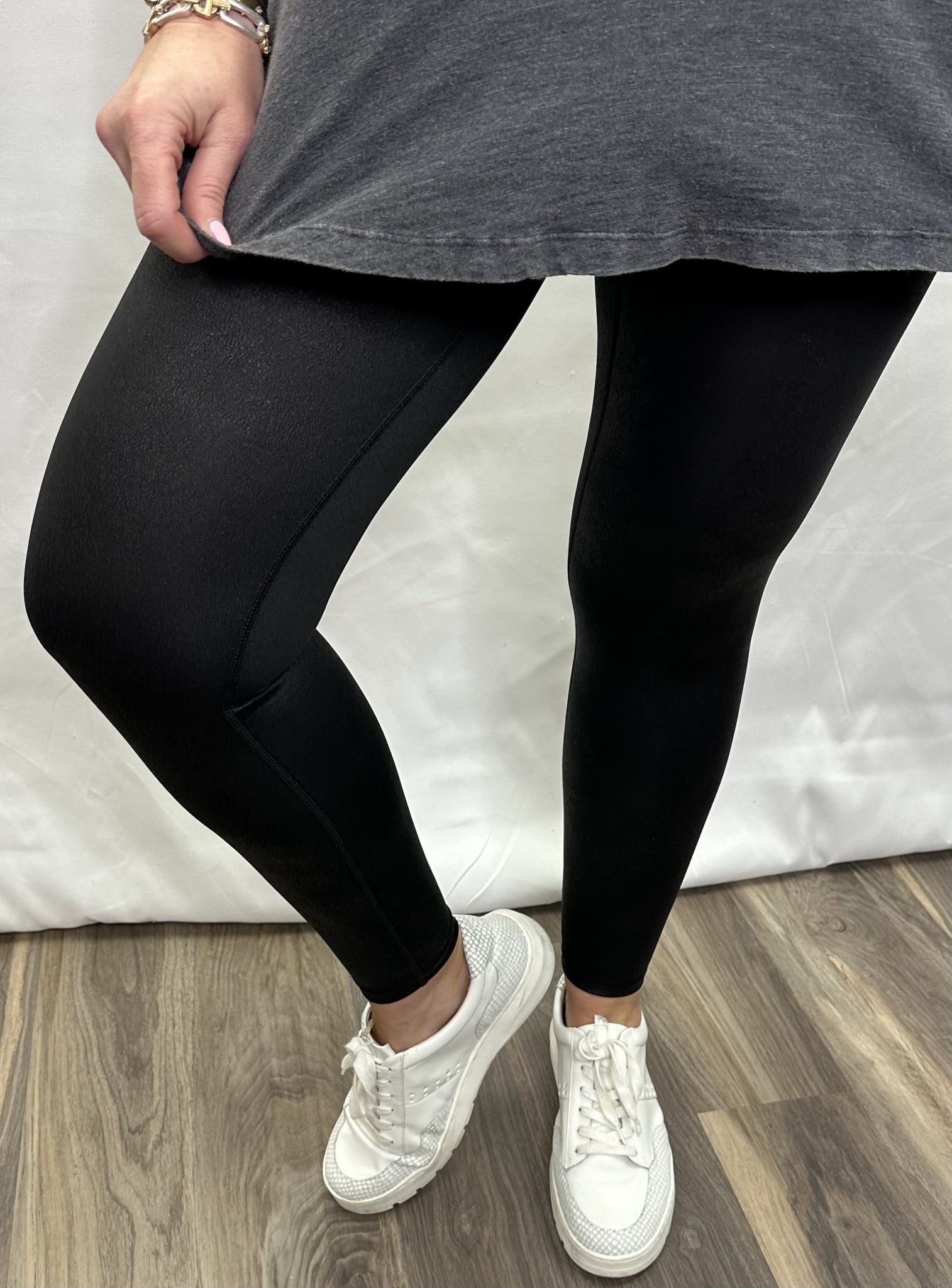 Nylon Full Length Leggings w/ Pocket, Rae Mode