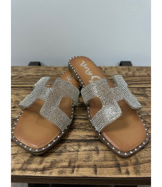 Very G Sparkly Slide Sandals