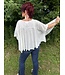 Reg/Curvy Round Neck Knit Poncho Top with Embroidery