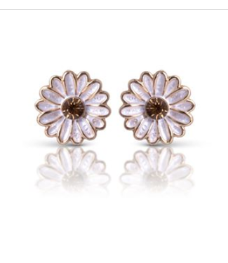 Amanda Blu Dainty Enameled CZ Flower Earrings