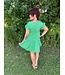 She+Sky Reg/Curvy Round Neck Rolled Sleeve Textured Dress