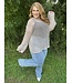 She+Sky Reg/Curvy Long Sleeve Open Net Sweater Top with Sequins