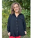 easel Reg/Curvy Cotton Gauze Button Front Top with Chest Pockets