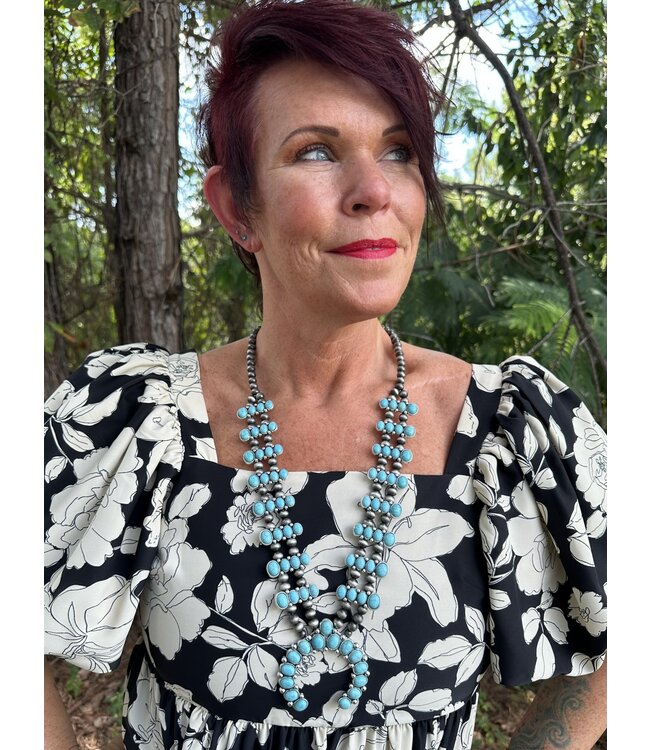 Turquoise Squash Blossom Necklace Gypsy River Apparel
