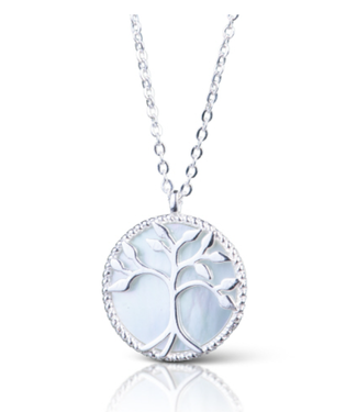 Amanda Blu Mother of Pearl Tree Silver Necklace