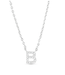 Silver CZ Initial Necklace-B