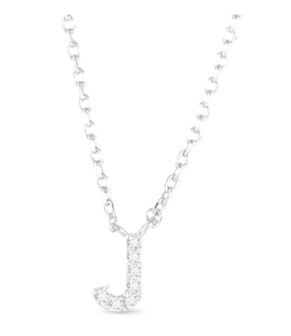 Amanda Blu Silver CZ Initial Necklace-J