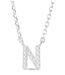 Silver CZ Initial Necklace-M