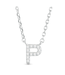 Silver CZ Initial Necklace-P