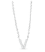 Silver CZ Initial Necklace-V