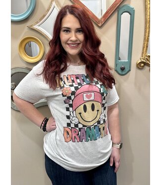 Glittering South Little Bit Dramatic Happy Face Graphic Tee