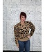 ODDI Reg/Curvy Mock Neck Long Sleeve Animal Print Sweater
