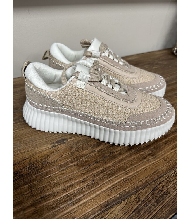 Natural Chunky Platform Lace Up Tennis Shoe Gypsy River Apparel