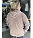 Mineral Wash 3 Button Waffle Knit Hoodie with Long Sleeves and Side Pockets Top