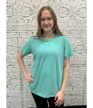 Zenana Cotton  Short Sleeve Round Neck Tee #3076