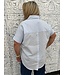 First Love Reg/Curvy Striped Front Pleated Short Sleeve Shirt
