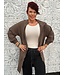 Rae Mode Crinkle Woven Fabric Cinched Waist Long Jacket with Zipper Front and Pockets